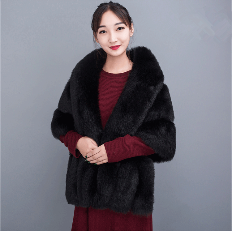 JaneVini-Bolero de piel sintética para mujer, chal de piel sintética de talla grande gris oscuro para boda, capa blanca, Bolero Formal