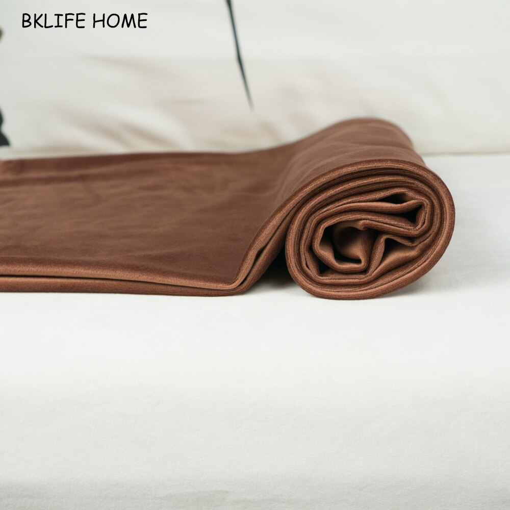 150cm bredde silke fløjl stof velour stof dug bord betræk gardin pude pude stof rød blå brun grøn: Lysebrun