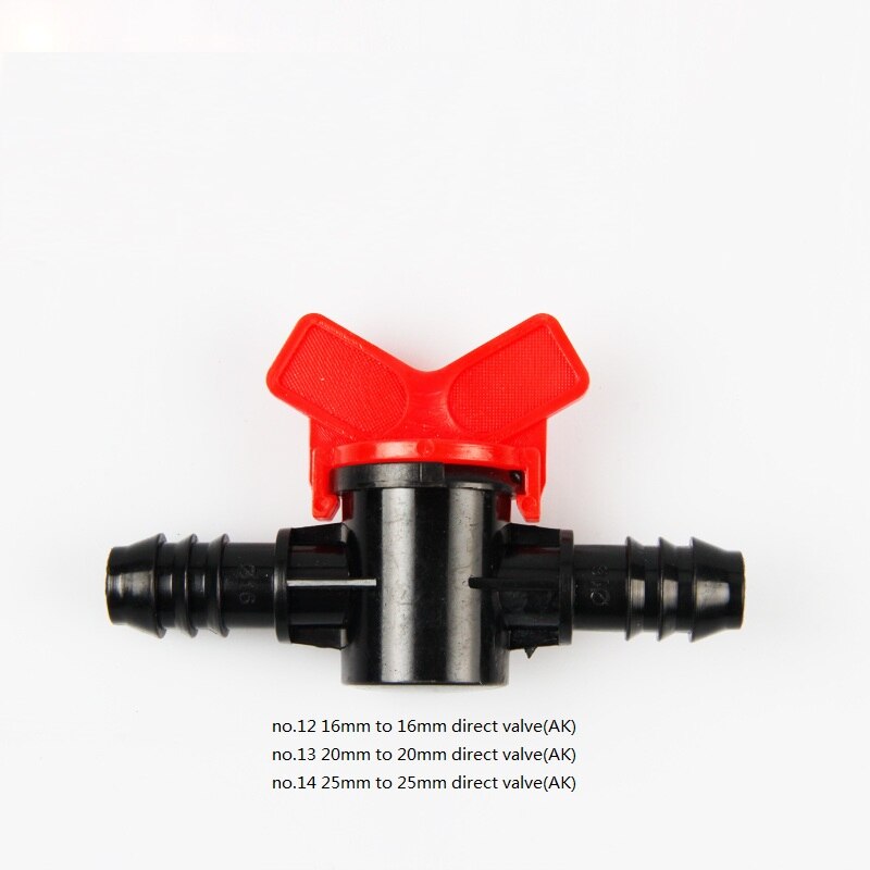 5pcs 16-Kinds Drip Irrigation Tape Ball Valves 1/2" Thread 16mm 20mm 25mm Barbed Connectors Trickle Irrigation Water Pipe Valve: No.12