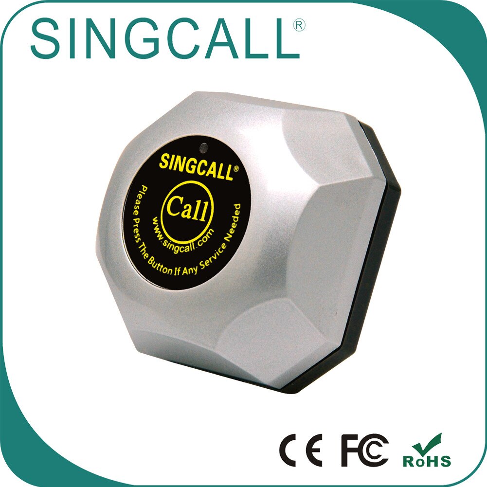 SINGCALL Restaurant Wireless Calling System Pager, Hamburger Pager, Service Caller APE560 Silver Pager