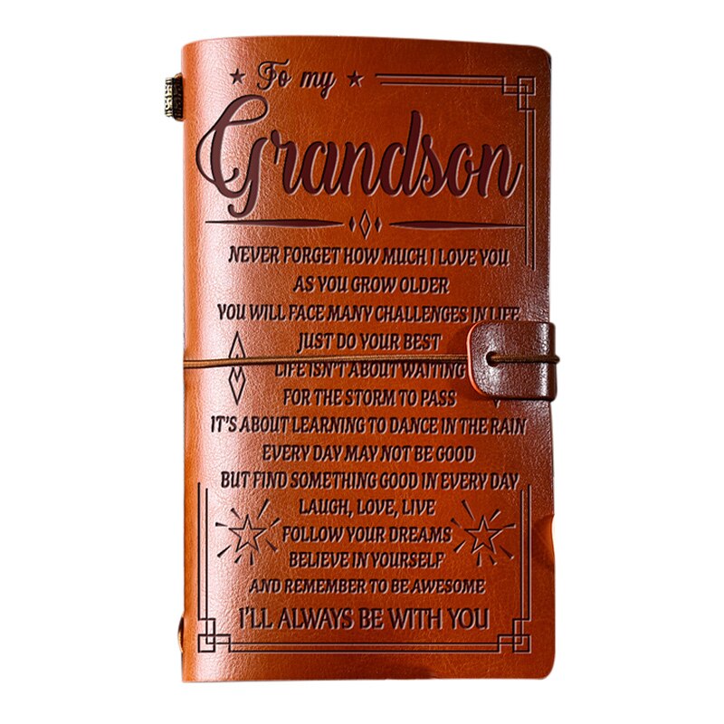 Retro PU Leather Notebook Diary Notepad Note Book Stationery Traveler Journals JS22: for grandson