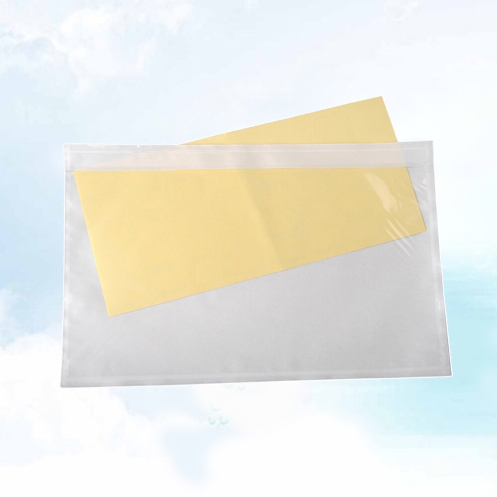 100pcs Self-Adhesive Packing List Envelopes Transparent Packing List Pouches for Invoice Label (15x18cm)