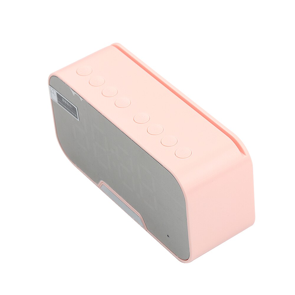 LED Wireless Bluetooth Speakers 3W Fm Radio With Digital Alarm Clock Mirror Sound Box Subwoofer Handsfree Desktop Speaker: 04