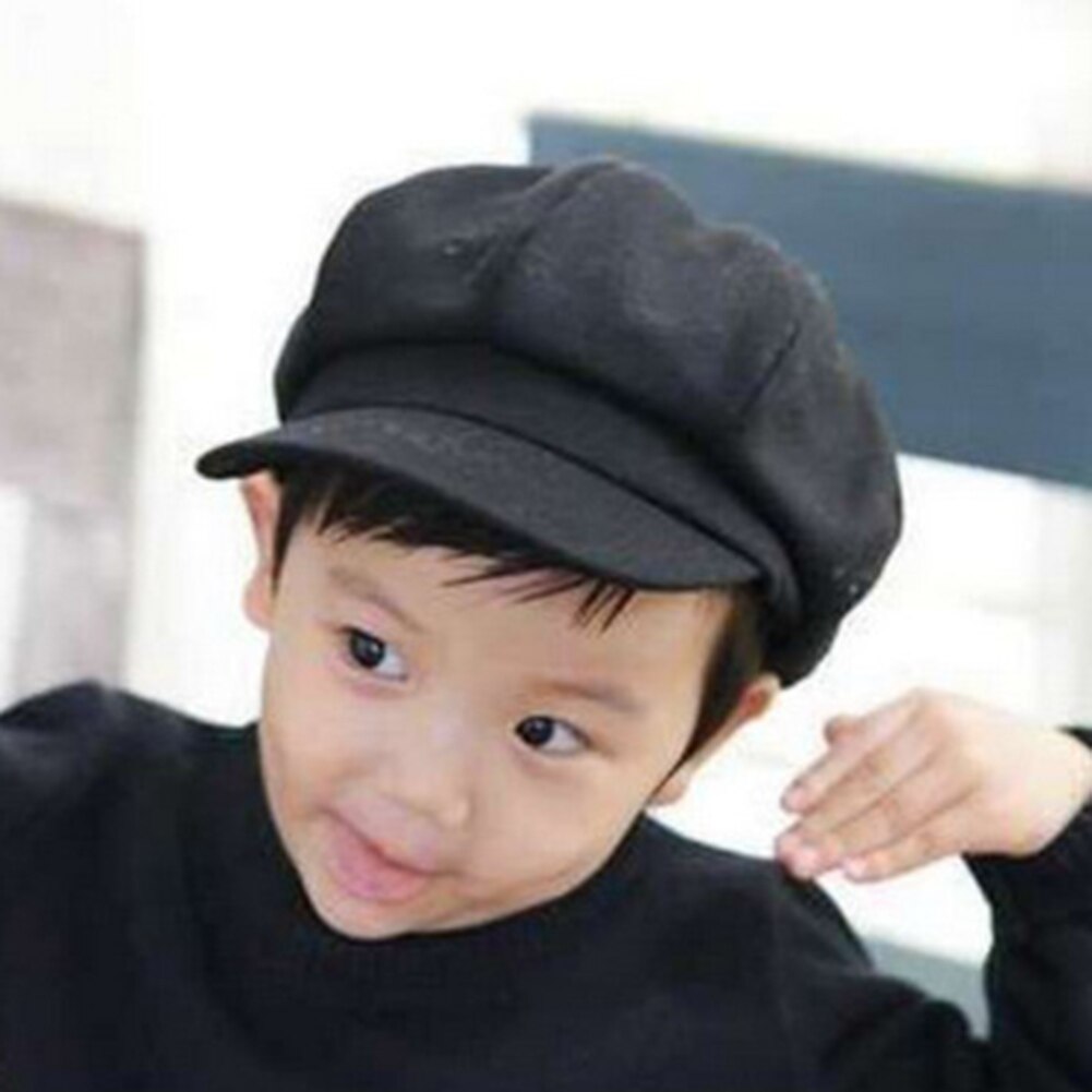 Jongenspet unisex effen kleur achthoekige pet met klep schilder baret hoed voor meisjes pet