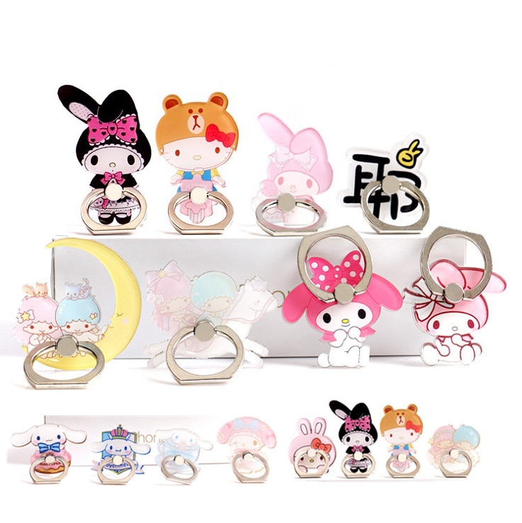 Phone Holder Ring cute Mobile Phone Stand Rings Finger Ring Holder Cute Melody Twins Star suporte celular for iPhone