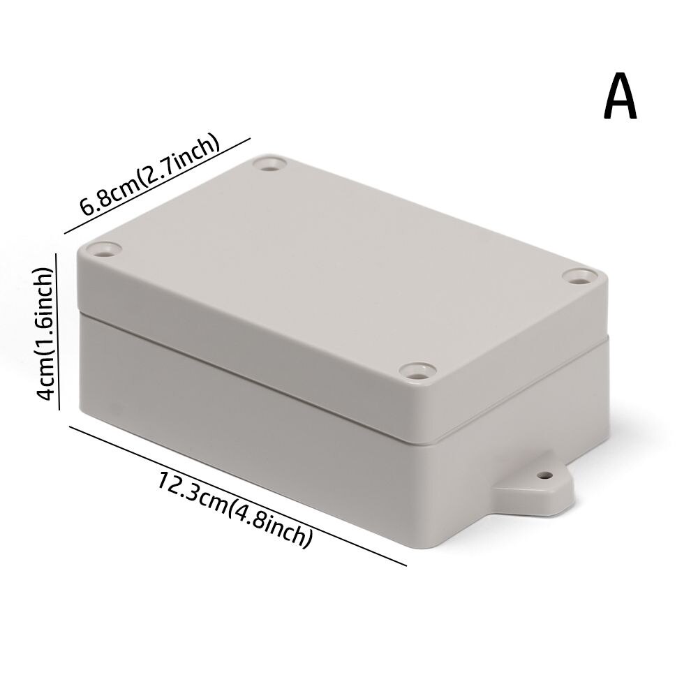 ABS Plastic Electronic Project Box 9 sizes White Enclosure Boxes Waterproof Cover Project Instrument Storage Case Supplies: 123x68x40mm-A
