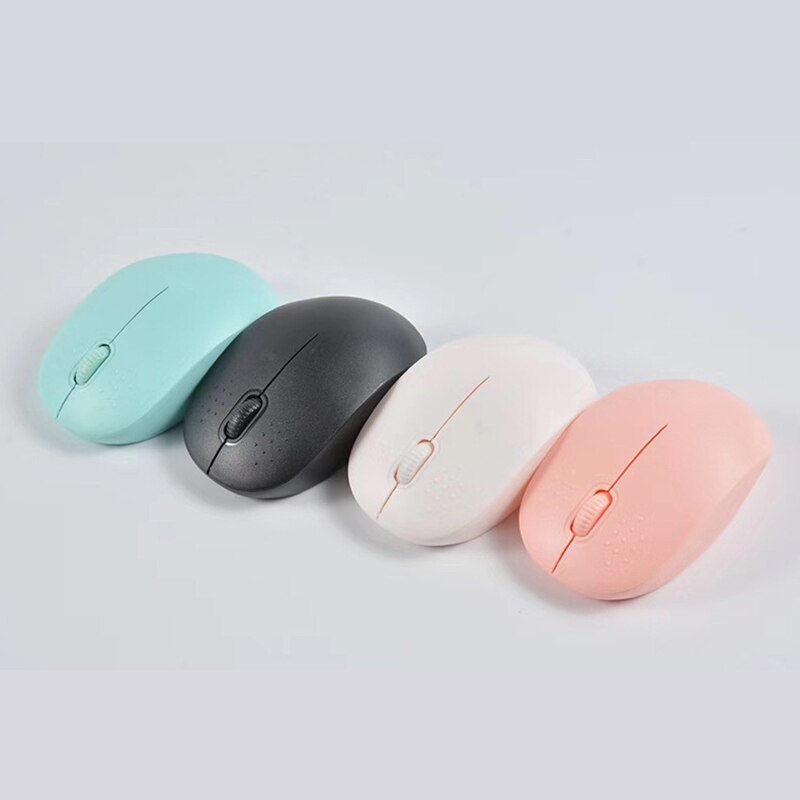 Mini Wireless Notebook Mouse Macaron Color Mouse Anti-slip Texture Roller Within 10m Connectable Ergonomic Mouse QJY99