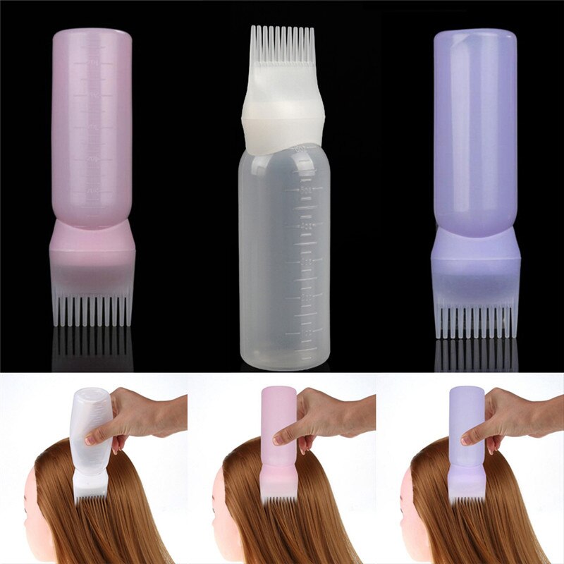Bouteille de teinture pour cheveux vide avec applicateur brosse de distribution Salon de coloration des cheveux bouteilles de teinture outil de coiffure 120ML