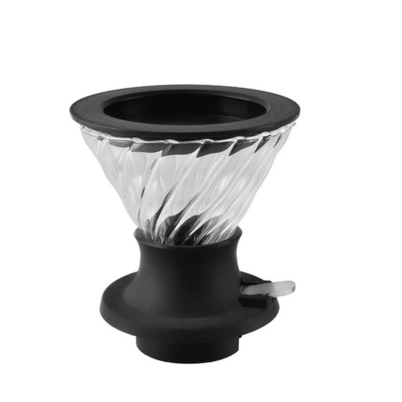 Immersion Coffee Dripper Glass V60 Pour Over Coffee Maker V Shape Drip Coffee Filter With Push Switch Blac: B