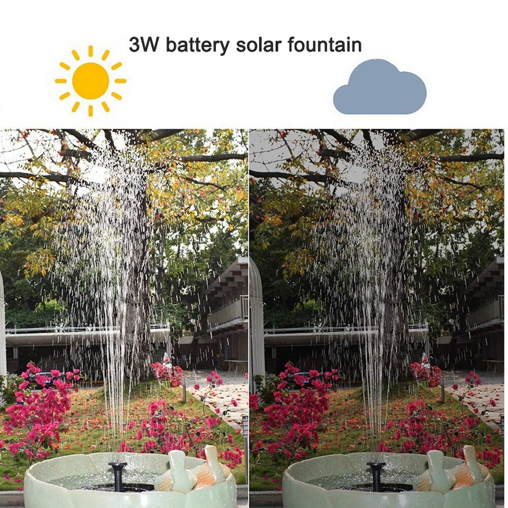 2.4w mini solfontæne pumpe flydende springvand med led lys dekoration fugl bad vandfald pool dam udendørs have springvand
