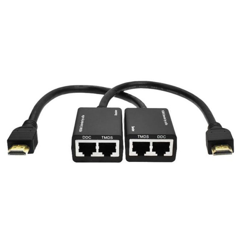 HDMI Over RJ45 CAT5e CAT6 UTP LAN Ethernet Extender Repeater 1080P 3D to 100ft
