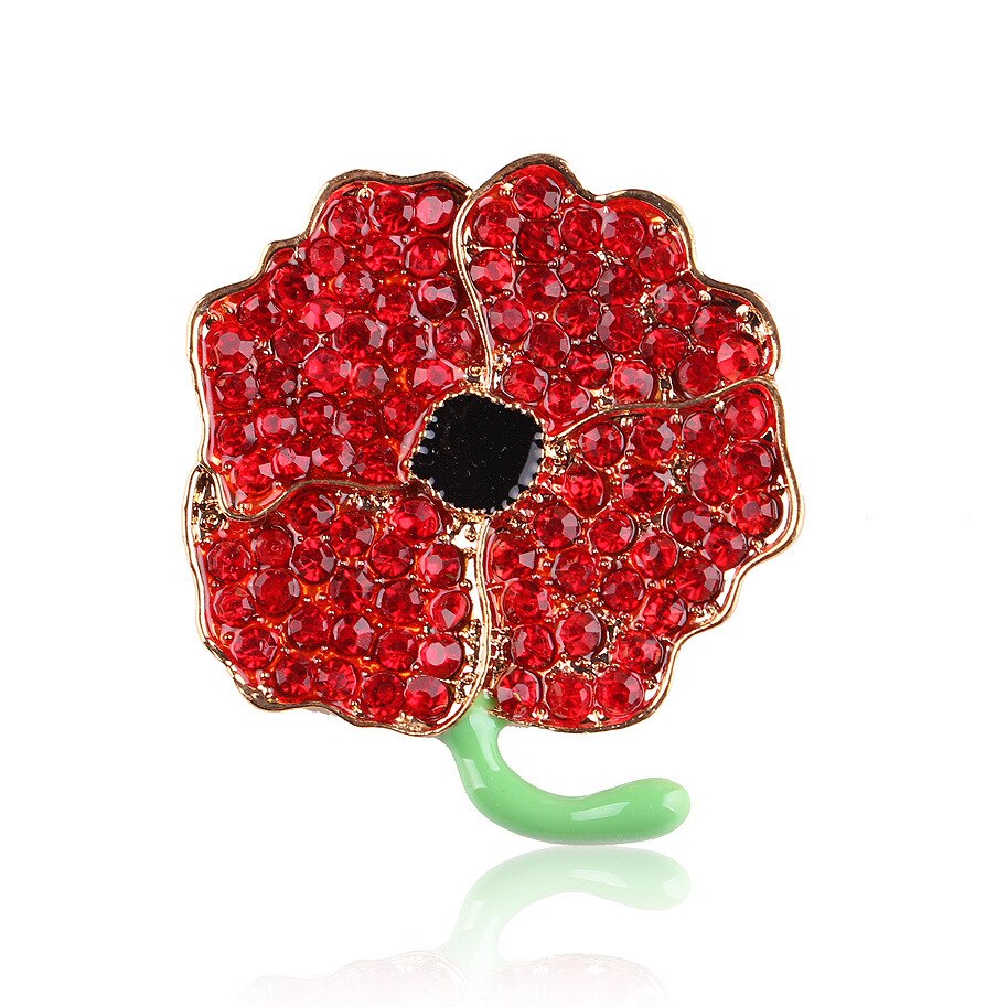 Poppy Broche Uk Prinses Souvenir Pin Geëmailleerd Rode Papaver Bloem Broches Gemenebest Van Naties Zinklegering Broche Pinnen: XZ-Yinglihua Green