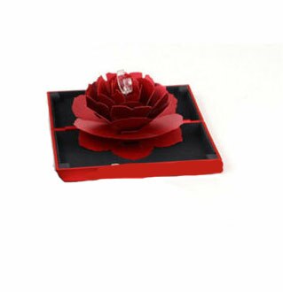 Valentine's Day Box 3D Pop Up Rose Flower Ring Boxes Wedding Engagement Jewelry Storage Case: A