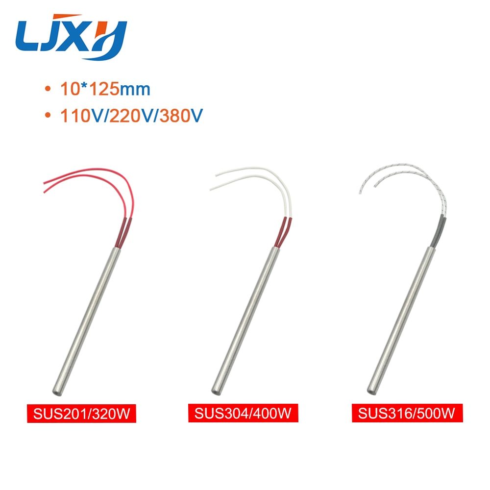 LJXH 320W/400W/500W Single Head Heating Pipe Electric Cartridge Heater Element for molding 10x125mm, AC110V/220V/380V