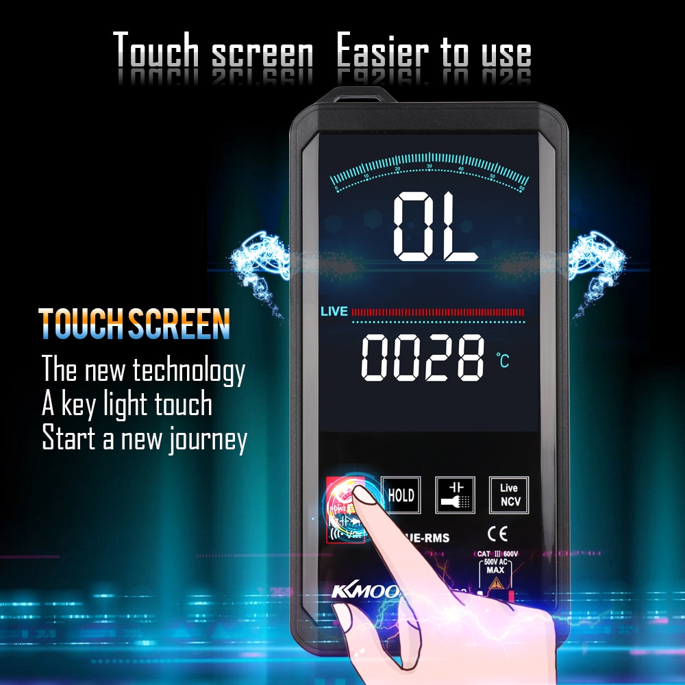 4.7 Inch Digitale Multimeter Aanraken Kleur Scherm Ultradunne Multimeter Spanning Frequentie Capaciteit Weerstand Meter