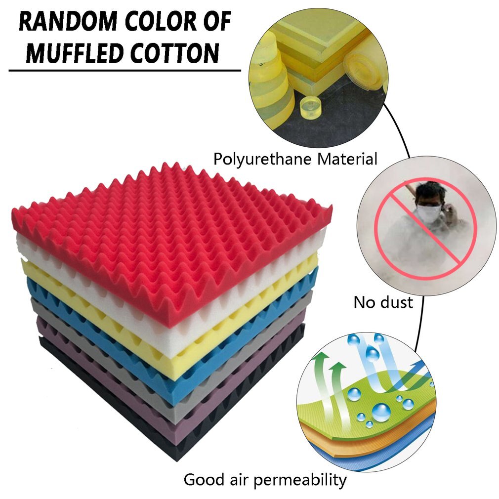 1Pc Geluid Absorberende Katoen Akoestisch Schuim Piramide Tegels Voor Studio Geluid Kamer Muziek Geluidsisolatie Foam Kleur Willekeurige
