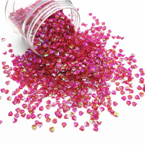 3mm ruitvormige pailletten 3d losse pailletten van pvc feestversiering diy nagelkunst bruiloftsdecoratie lentejuelas confetti 10g: Ab rood