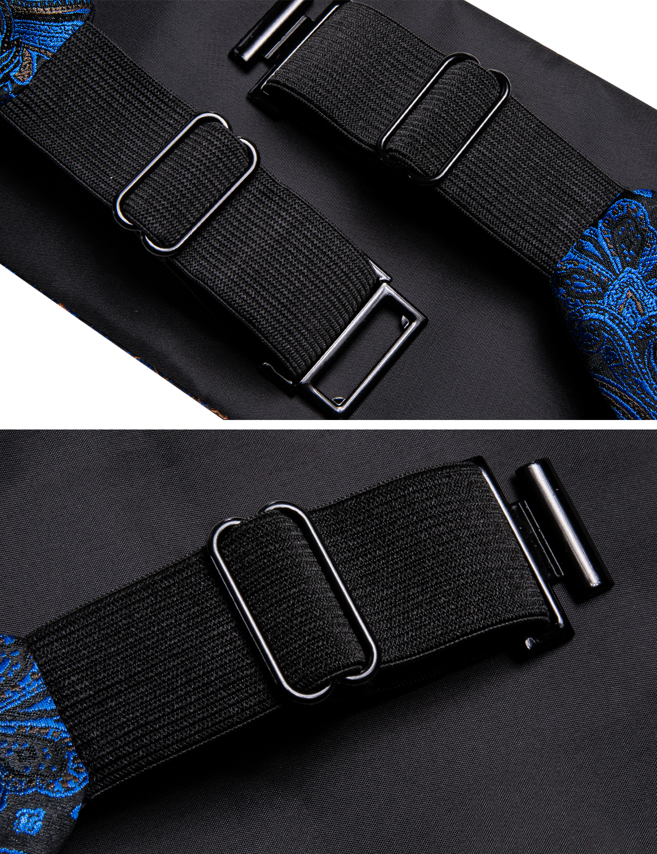 Navy Blue Cummerbund Men Silk Bowtie Pocket Square Cufflinks Sets Classic Paisley Male Accessories Wedding Party Barry.Wang 1031