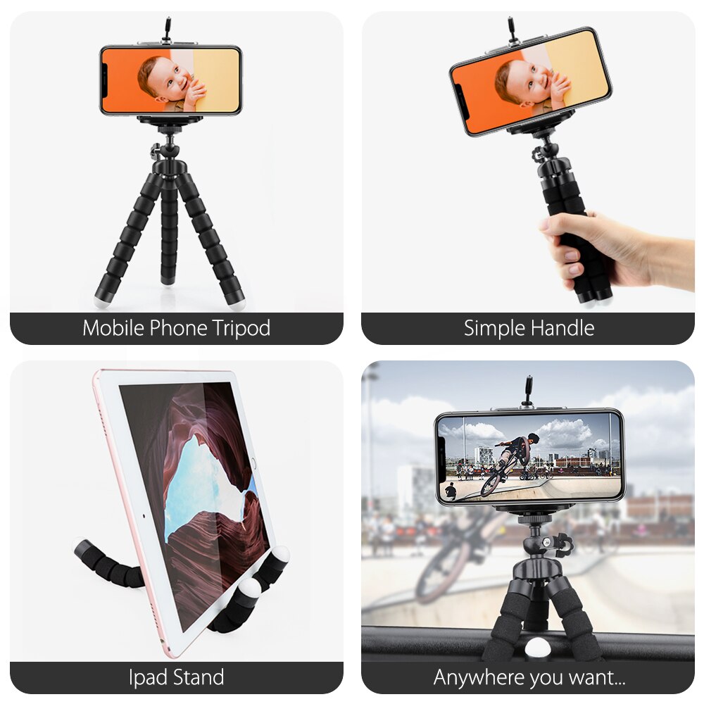 Onrier Mini flexibel Schwamm Krake Stativ für Telefon praktisch Smartphone Stativ für Gopro 8 7 6 5 für yi 4k Kamera