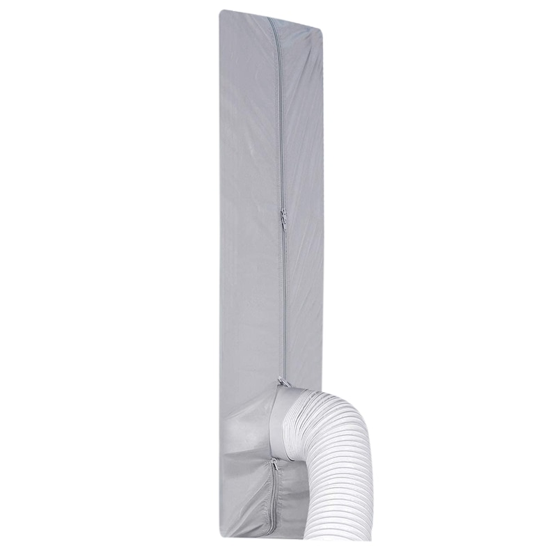 Sello de ventana de 400cm para aire acondicionado portátil y secadora, sellado de CA con Cierre adhesivo, fácil de instalar-gris