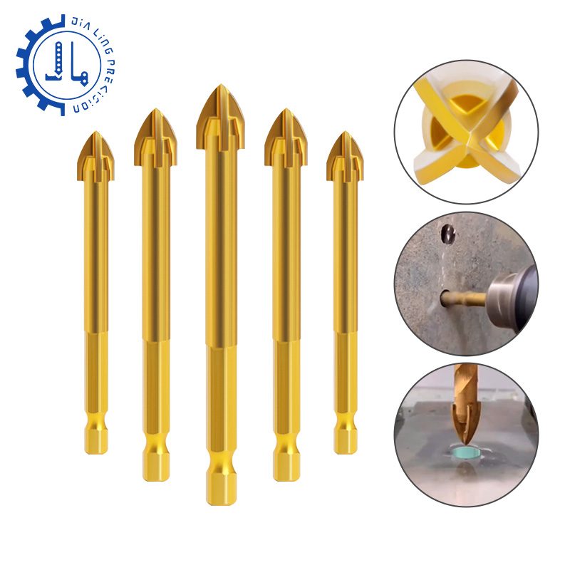 Concrete Twist Tile Drill Bit for Ceramic Tile 6mm Tungsten Carbide Drill Bit Universal Indestructible Cross Hex Tile Drill Bits
