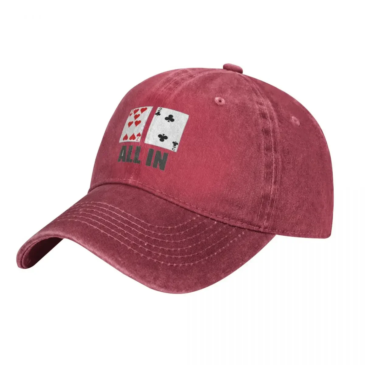Poker Baseball Cap Alles in 7 2 Heren Trucker Hat Zomer Retro Gym Zonbestendige Baseball Caps: Rood