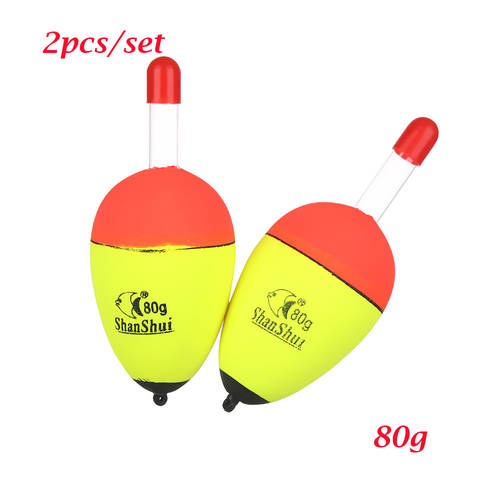 2 stk eva lysende flydende flydere havklippefiskeri slående hårde maveflydere 5g/8g/10g/15g/20g/30g/40g/50g/60g/70g/80g: 80g