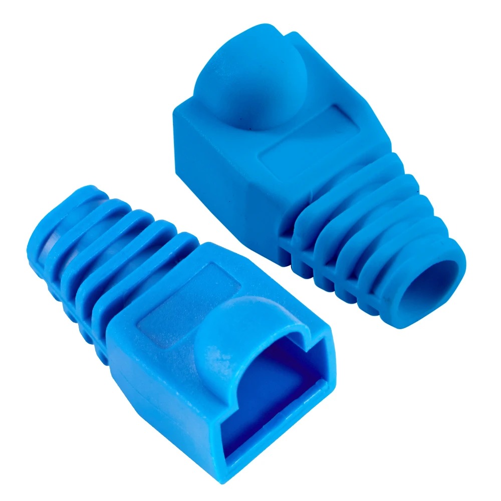 Blandet farve cat 5e cat 6 rj45 ethernet netværkskabel trækaflastningskapper kabelstik stikdæksel: Hvid / 0.8m