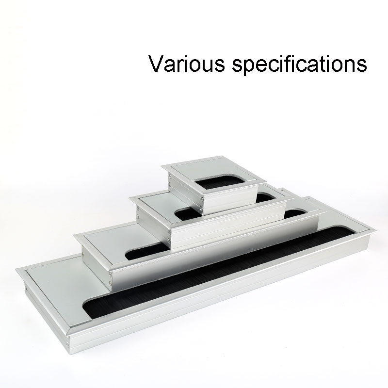 1PCS Aluminium Alloy Grommet Cable Hole Cover With Black Brush For Computer Table Cable Outlet Port Wire Rack Organizer