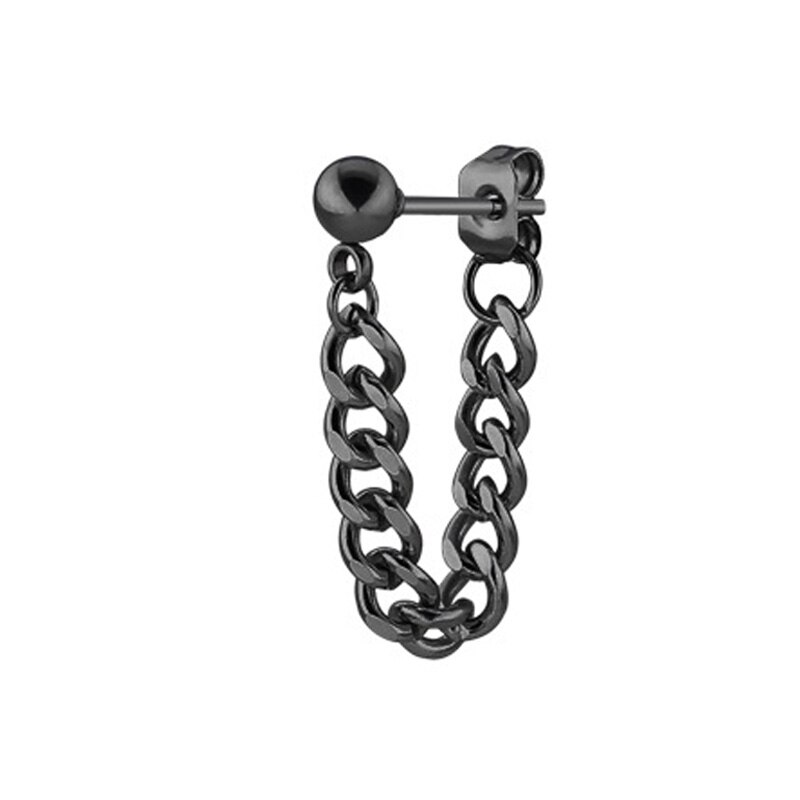 1Pc Ketting Stud Oorbellen Brincos Mode Oorbel Rvs Koreaanse Vrouwen Mannelijke Oorbellen Voor Mannen Zwart Punk Sieraden: 4 Black