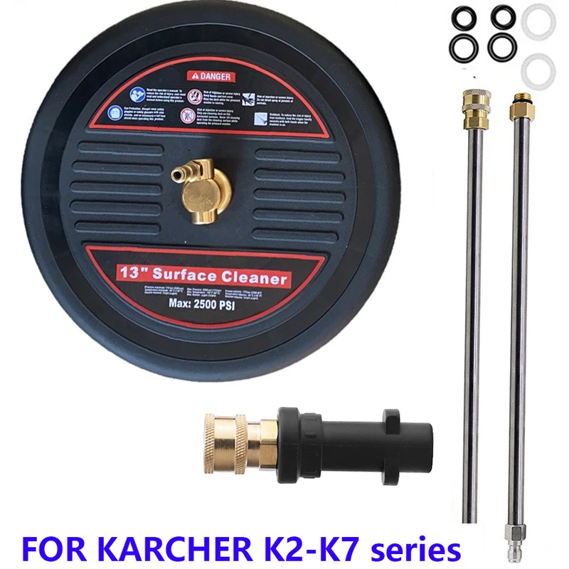 Washer nozzles Patio Cleaner Floor Scrubber Surface Cleaner Brush For karcher adapter 1/4 quick-detachable Pressure Washer: COLORLESS
