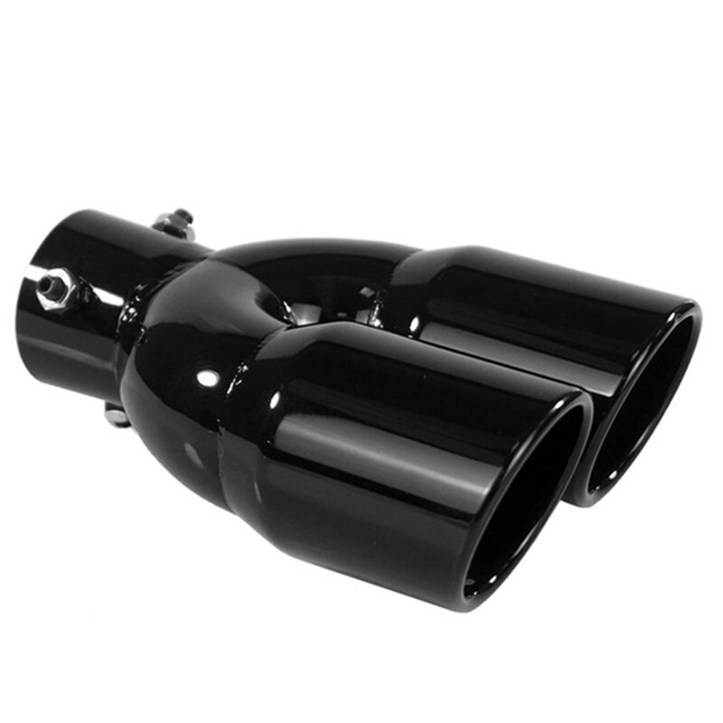 Auto Universele Rvs Staart Keel Auto Uitlaat 73-76Mm Schuine Poort Dubbele Uitlaat Uitlaat Staart Nozzle
