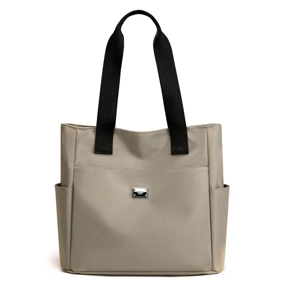 Bolsa tote de mão de grande capacidade, de alta qualidade, leve, à prova d'água, de nylon, bolsa de ombro para trabalho, escola e viagem, bolsa de ombro: Azul