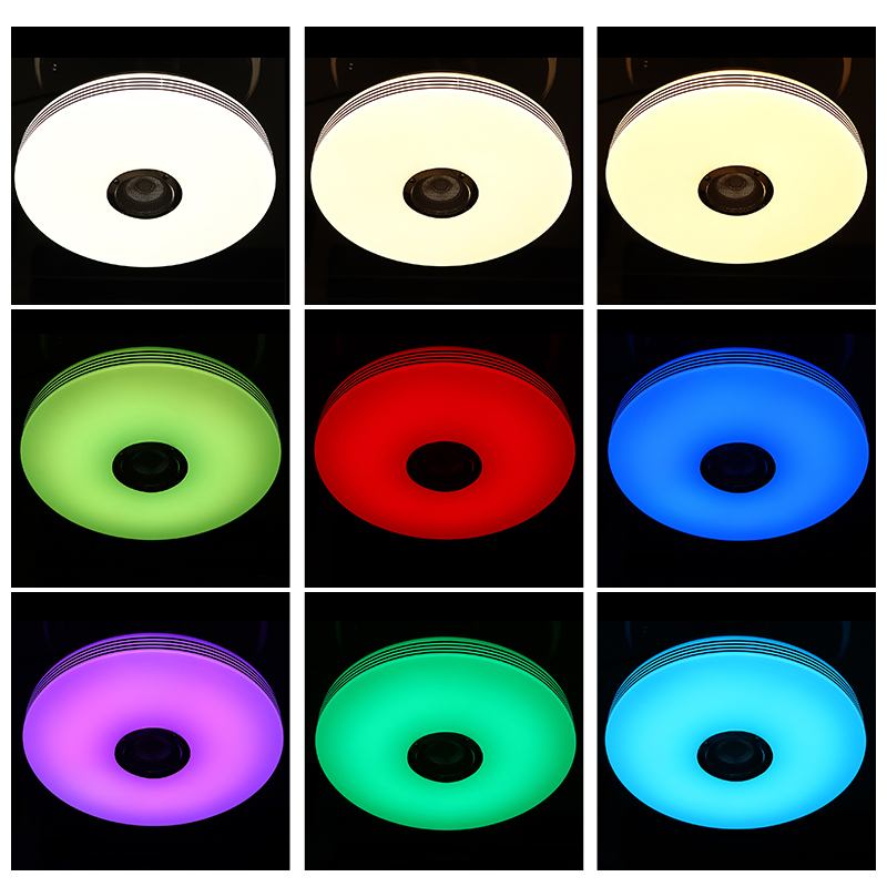 110-220v rgb led taklamper hjemmebelysning 36w 60w app bluetooth musikklys soveromslamper smart taklampe+fjernkontroll