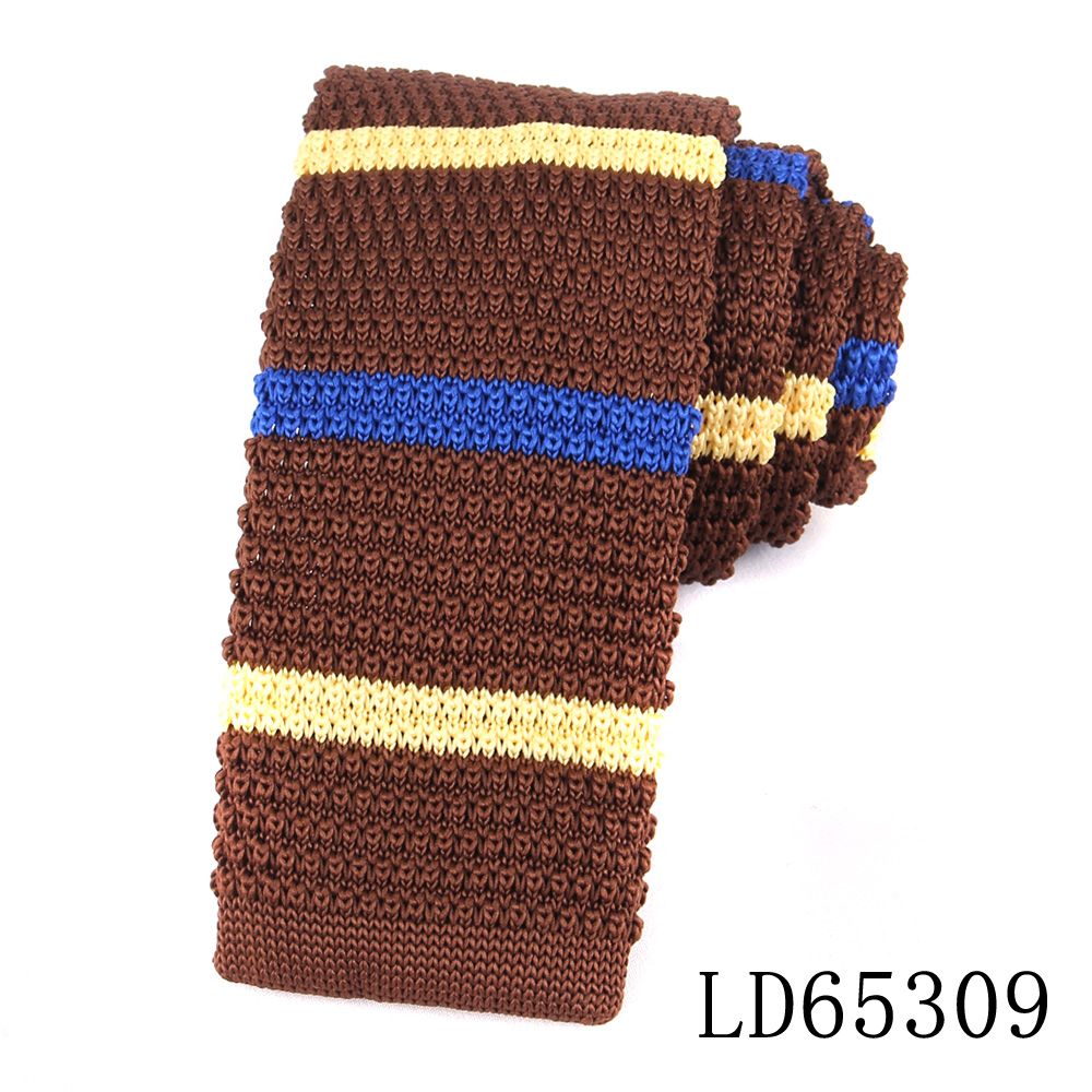 Corbatas de punto a rayas para hombres y mujeres, corbatas delgadas informales para hombres, corbata de cuello de punto delgada para de boda, corbata estrecha marrón: Azul cielo