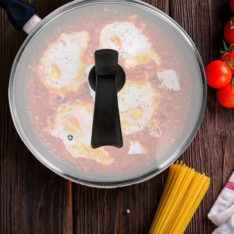 26/30/34cm Universal Round Pot Lid with Standing Handgrip Transparent Glass Pan Pot Cover Replacement Tempered Glass Cookware