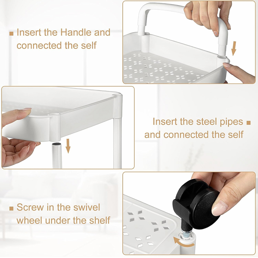 Carro de almacenamiento multifuncional para cocina con ruedas, estante de almacenamiento móvil, organizador de carrito, accesorios para el hogar