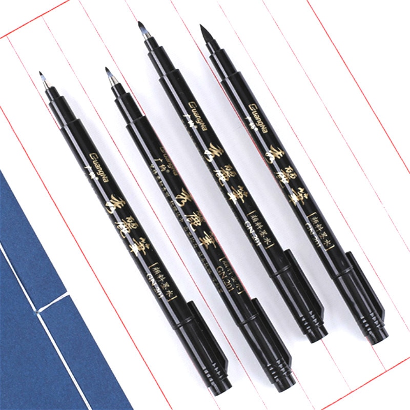1 Uds. Bolígrafo de pincel para caligrafía, papelería de aprendizaje, marcador de dibujo artístico para estudiantes, útiles escolares: Juego de bolígrafos