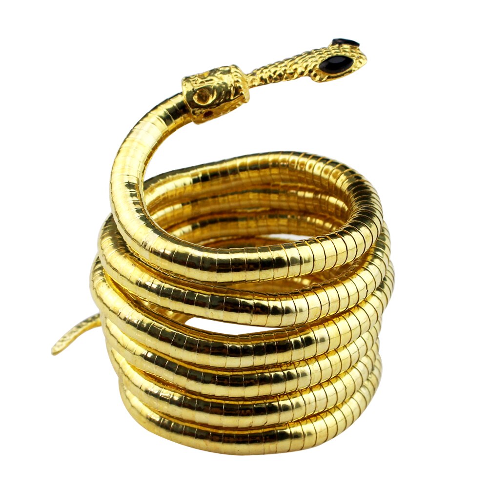 Punk Cool Bendy Multilayer Metal Alloy Gold Black Kleur Snake Ketting En Armband Voor Vrouwen En Mannen Sieraden