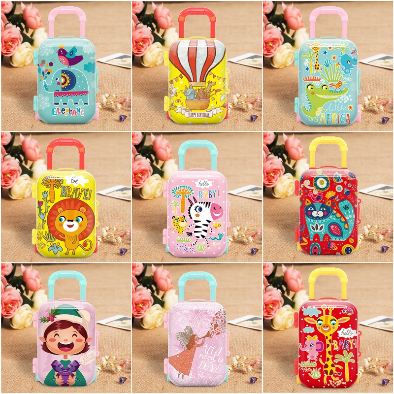 Mini valise à roulettes, noël, année du tigre, boîte à bagages pour enfants, jouets créatifs, artisanaux,: 1