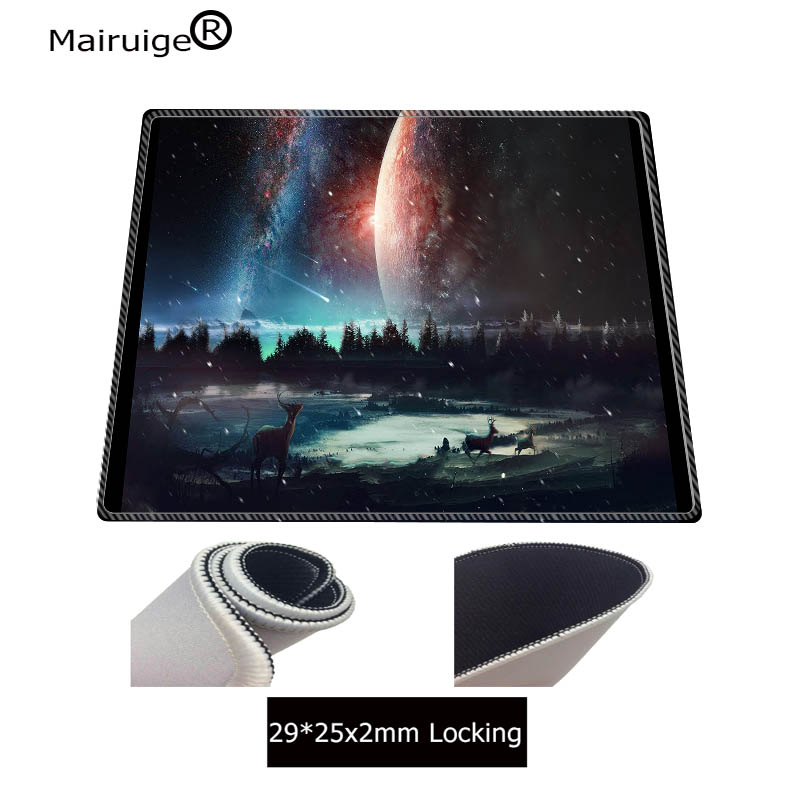 Mairuige 90X40CM Colorful Sky Moon Deer Unique Desktop Pad Game Mousepad Gaming Large Mouse Pad Computer Mats Notebook Mice Mats: 250X290X2MM