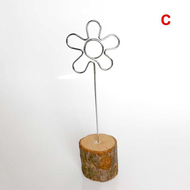 Nyligt 10 stk rustikke træ placerings kortholder med hvirveltråd træ bundbord nummer til bryllupsbord navn nummer tegn t: C