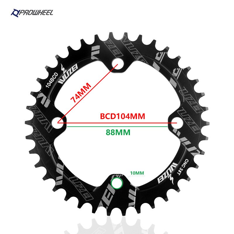 Prowheel Bike BCD104 Crank Sprocket 170mm Bicycle Snow Crankset BB100/120mm Fat Bike 36T/38T/40T/42T Round Narrow Wide Chainring