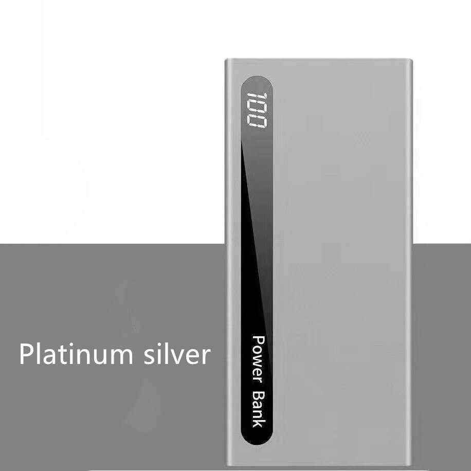 Ultradünne Power Bank 30000mAh Power Externe Batterie Tragbare Schnelle Ladegerät für Alle Smartphone Bank Wasserdicht: Silver 10000mAh
