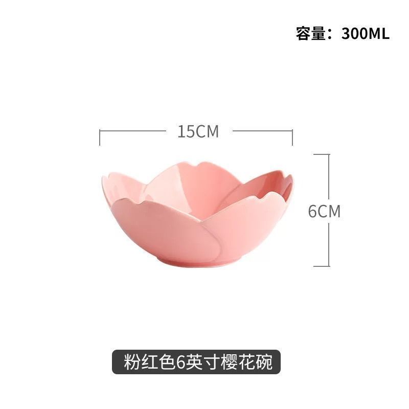 Assiette Sakura japonaise en céramique, assiette de cuisine occidentale, assiette à Dessert, vaisselle en cœur pour fille, bol à fruits, assiette de petit déjeuner mignonne: Bowl pink