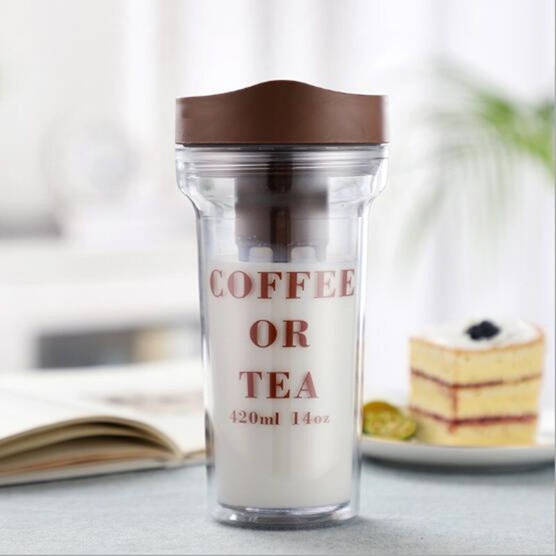 Cold Brew Coffee Maker Travel Bottle Coffee Mug Tumbler Cup with Filter Infuser Hand Drip Ice Drip Iced Dutch Coffee Pot Dripper: Brown
