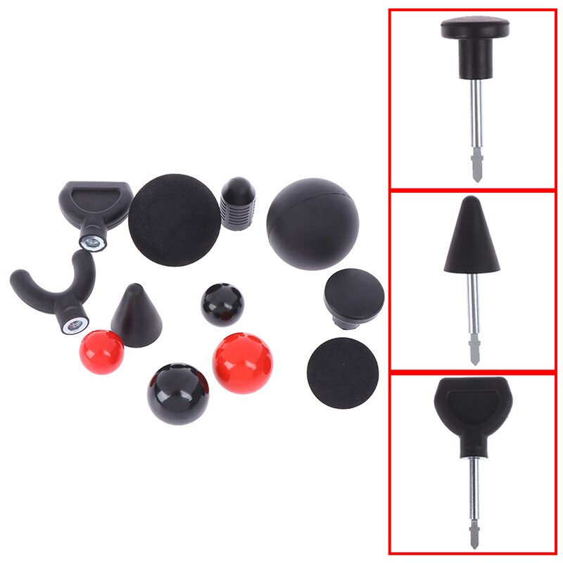 12pcs Replaceable Percussion deep Massage gun Tips For Jigsaw Massager Bit Tip Set Body Muscle Massager Black/Red