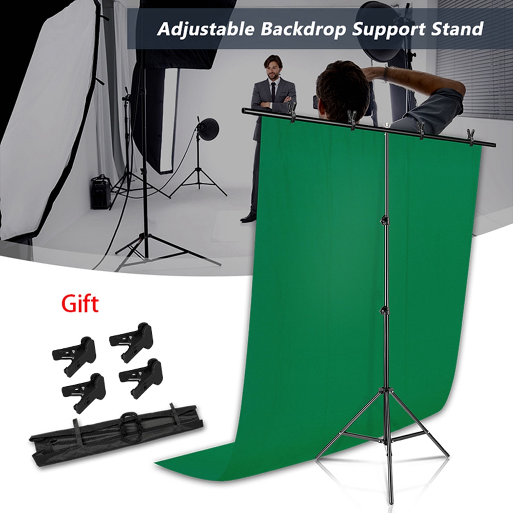 Sh T-Vorm Achtergrond Stand Kit Met Achtergrond Doek Video Chroma Key Groen Scherm Frame Stand Voor Fotografie Photo studio Props