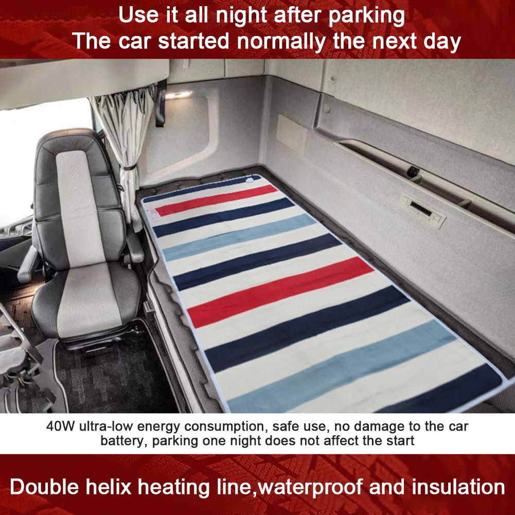 Manta eléctrica para coche de 12V/24V para RV, manta de viaje climatizada para invierno, manta de calefacción resistente al agua, alfombra térmica