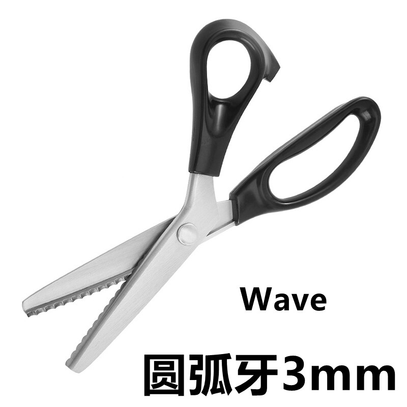 Zig Zag-Tijeras de sastre de acero inoxidable, herramienta de costura de cuero y tela, para costura: Wave 3mm